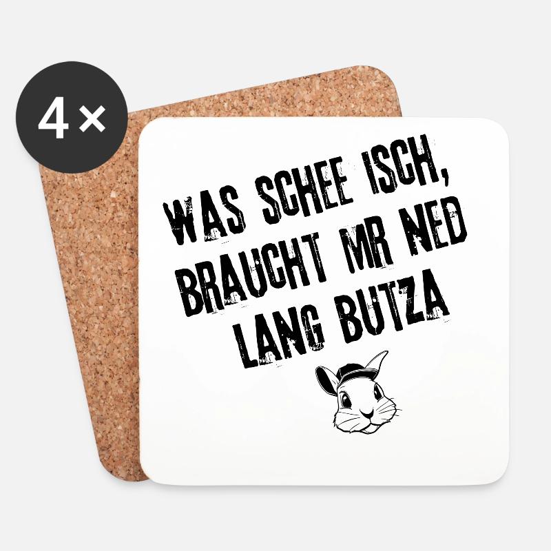 Schwäbische Lebensweisheit | Redewendung - Untersetzer (4er-Set) - Weiß