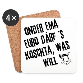 Spar-Gsälz | Redewendung - Untersetzer (4er-Set) - Weiß - Vorne