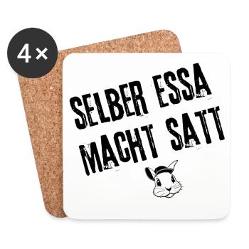 Gschmackigs Selberessa | Redewendung - Untersetzer (4er-Set) - Weiß - Vorne