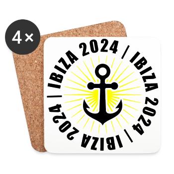 Jours fériés à Ibiza 2024 - Dessous de verre (lot de 4) - blanc - Devant