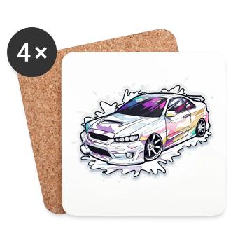 Voiture - Illustration - Dessous de verre (lot de 4) - blanc - Devant