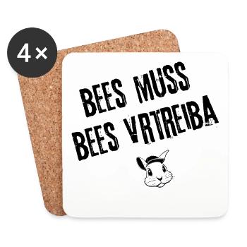 Bees muss bees vrtreiba | Redewendung - Untersetzer (4er-Set) - Weiß - Vorne