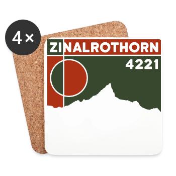 Zinalrothorn High Tour Mountain Tour Souvenir Souvenir - Coasters (set of 4) - white - Front
