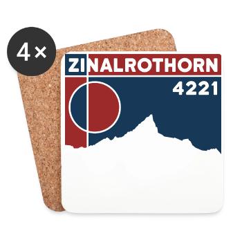 Zinalrothorn Voie normale Traversée de l’arête nord - Dessous de verre (lot de 4) - blanc - Devant