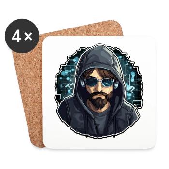 Hacker éthique - Illustration - Dessous de verre (lot de 4) - blanc - Devant