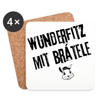 Wunderfitz mit Brätele | Redewendung - Untersetzer (4er-Set) - Weiß - Vorne