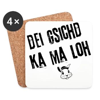 Gsichd zum Lacha | Redewendung - Untersetzer (4er-Set) - Weiß - Vorne