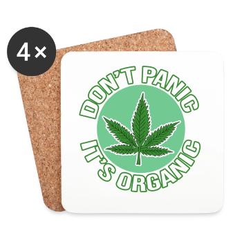 Hemp Grass Cannabis Hemp Leaf Saying Motif - Coasters (set of 4) - white - Front