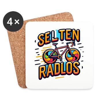 Selten Radlos - Fahrrad Illustration - Untersetzer (4er-Set) - Weiß - Vorne