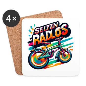 Selten Radlos - Fahrrad Illustration - Untersetzer (4er-Set) - Weiß - Vorne
