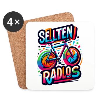 Selten Radlos - Fahrrad Illustration - Untersetzer (4er-Set) - Weiß - Vorne