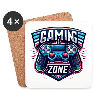 Gaming Zone - Controller Illustration - Untersetzer (4er-Set) - Weiß - Vorne