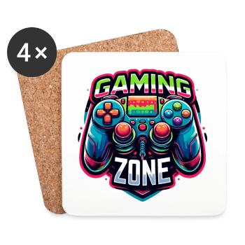 Gaming Zone - Controller Illustration - Coasters (set of 4) - white - Front