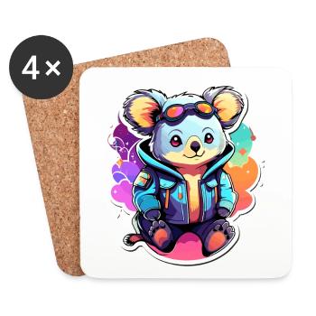 Dessin de koala - Dessous de verre (lot de 4) - blanc - Devant