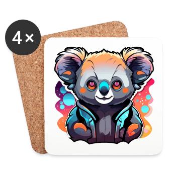 Dessin de koala - Dessous de verre (lot de 4) - blanc - Devant