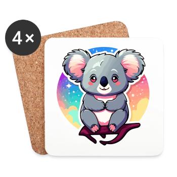 Dessin de koala - Dessous de verre (lot de 4) - blanc - Devant