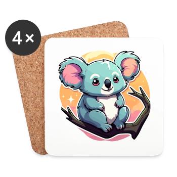 Dessin de koala - Dessous de verre (lot de 4) - blanc - Devant