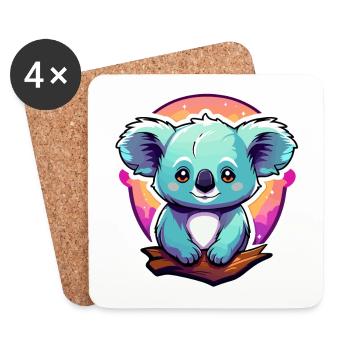 Dessin de koala - Dessous de verre (lot de 4) - blanc - Devant
