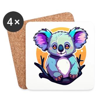 Dessin de koala - Dessous de verre (lot de 4) - blanc - Devant