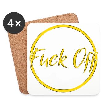 fuck off - Untersetzer (4er-Set) - Weiß - Vorne