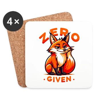 Zero Given - Fuchs Illustration - Untersetzer (4er-Set) - Weiß - Vorne