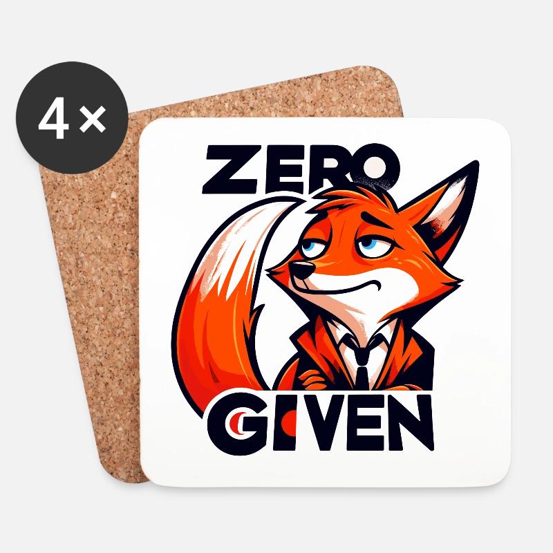Zero Given - Fuchs Illustration - Untersetzer (4er-Set) - Weiß