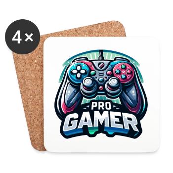 Pro Gamer - Controller Illustration - Coasters (set of 4) - white - Front