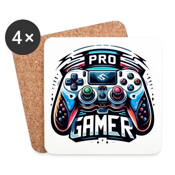 Pro Gamer - Controller Illustration - Coasters (set of 4) - white - Front