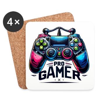 Pro Gamer - Controller Illustration - Coasters (set of 4) - white - Front
