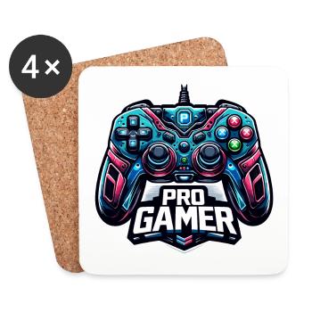 Pro Gamer - Illustration de la manette - Dessous de verre (lot de 4) - blanc - Devant