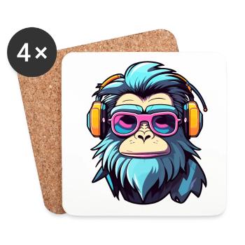 Affe Illustration - Untersetzer (4er-Set) - Weiß - Vorne