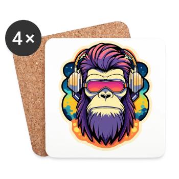 Affe Illustration - Untersetzer (4er-Set) - Weiß - Vorne