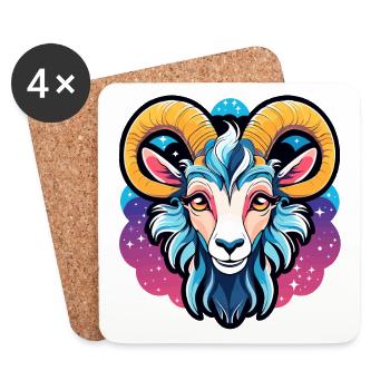 Goat Illustration - Coasters (set of 4) - white - Front