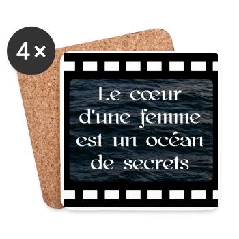 cinéma Le cœur d une femme est un océan de secrets - Dessous de verre (lot de 4) - blanc - Devant