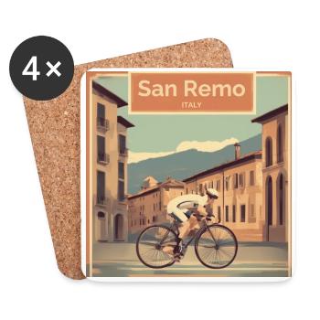 Vintage Poster San Remo - Coasters (set of 4) - white - Front