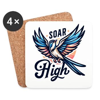 Soar High - Vogel Illustration - Untersetzer (4er-Set) - Weiß - Vorne