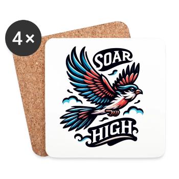 Soar High - Vogel Illustration - Untersetzer (4er-Set) - Weiß - Vorne