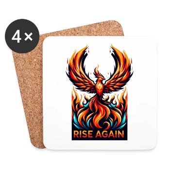 Rise Again - Phönix Illustration - Untersetzer (4er-Set) - Weiß - Vorne