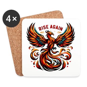 Rise Again - Phönix Illustration - Untersetzer (4er-Set) - Weiß - Vorne