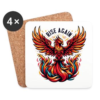 Rise Again - Phönix Illustration - Untersetzer (4er-Set) - Weiß - Vorne
