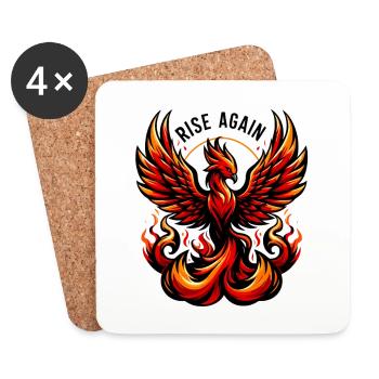 Rise Again - Phönix Illustration - Untersetzer (4er-Set) - Weiß - Vorne