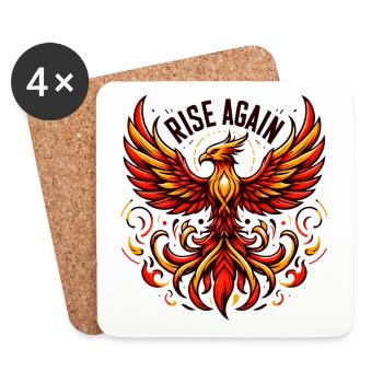 Rise Again - Phönix Illustration - Untersetzer (4er-Set) - Weiß - Vorne