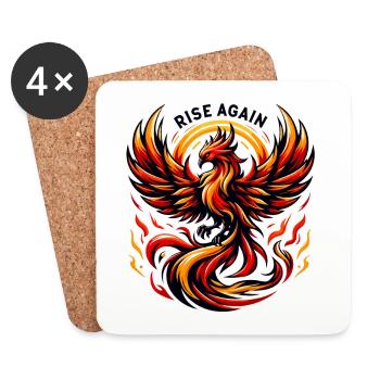 Rise Again - Phönix Illustration - Untersetzer (4er-Set) - Weiß - Vorne