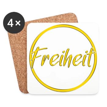 Freiheit - Untersetzer (4er-Set) - Weiß - Vorne