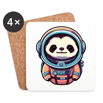 Sloth Astronaut Illustration - Coasters (set of 4) - white - Front