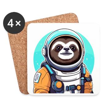 Sloth Astronaut Illustration - Coasters (set of 4) - white - Front