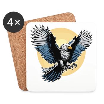 Adler Illustration - Untersetzer (4er-Set) - Weiß - Vorne