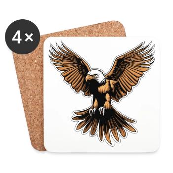 Adler Illustration - Untersetzer (4er-Set) - Weiß - Vorne