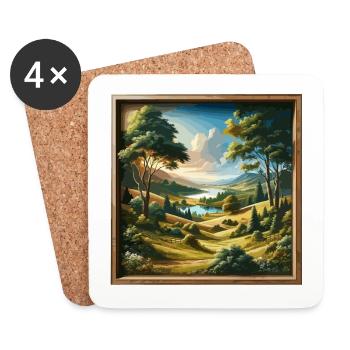 Landscape - Illustration - Coasters (set of 4) - white - Front
