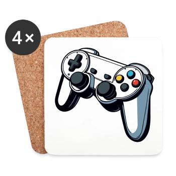 Controller White Illustration - Coasters (set of 4) - white - Front